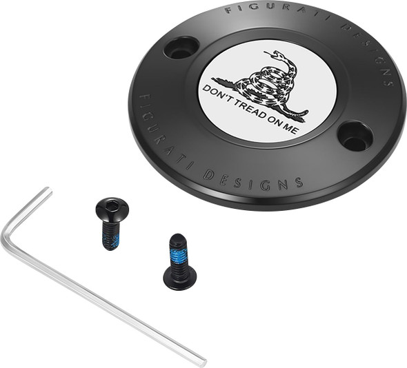  FIGURATI DESIGNS Timing Cover - 2 Hole - Don't Tread on Me - Black FD40-TC-2H-BLK 