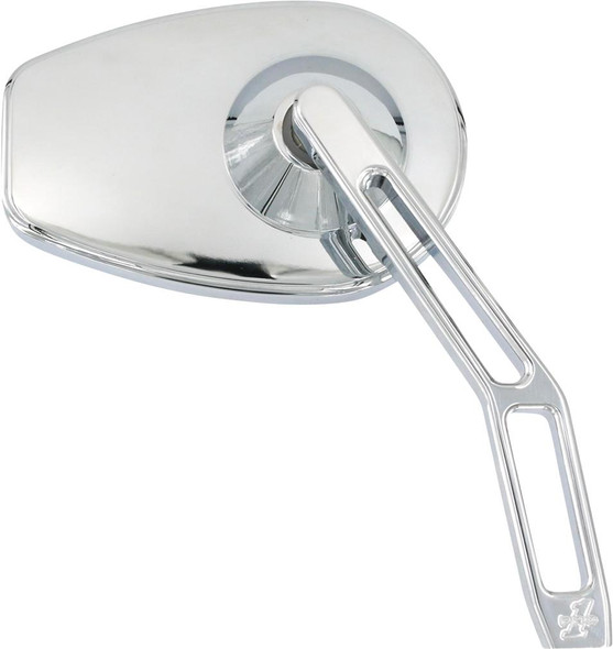  PRO-ONE PERF.MFG. Mirror - Micro w/V2 Cut-Out Stem - Oval - Chrome - Right 102110 
