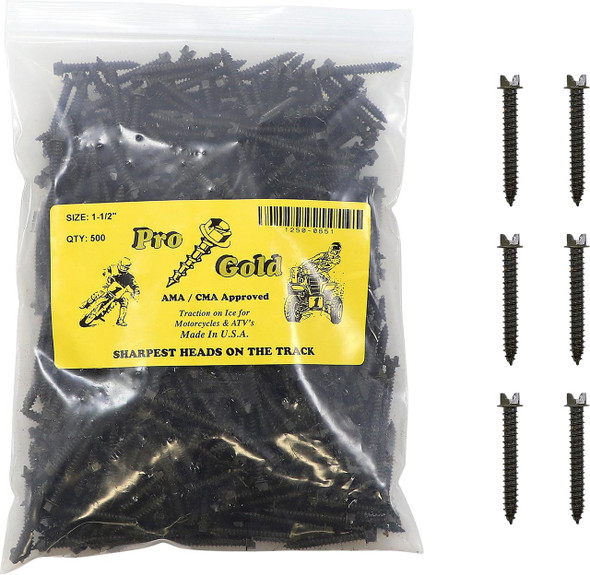  GOLD SCREWS Ice Screws - 1-1/2" - 500 Pack 1-1/2"500 