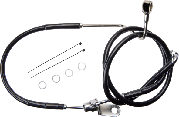 DRAG SPECIALTIES Brake Line - Rear - Non-ABS - Black 621225-BLK