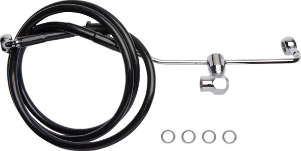  DRAG SPECIALTIES Brake Line - Rear - Non-ABS - Black 6141900-BLK 