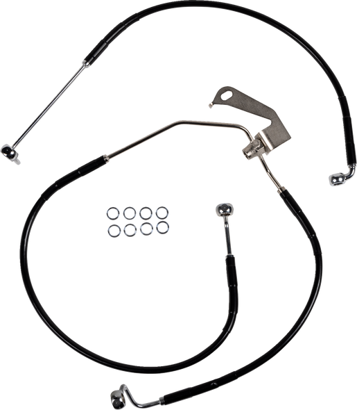 DRAG SPECIALTIES Brake Line - Rear - Non-ABS - Black 640232-BLK