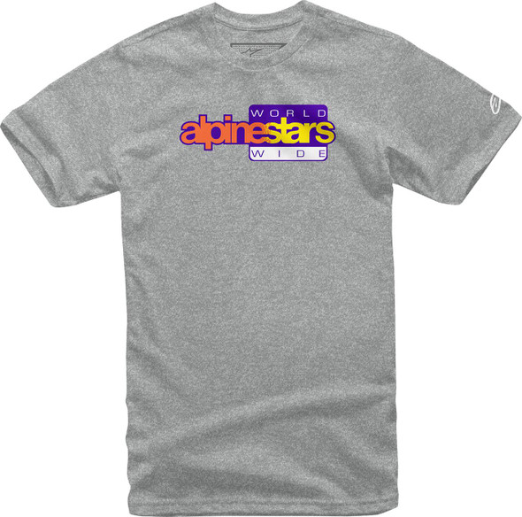  ALPINESTARS World Wide Again T-Shirt - Heather Gray - Medium 1232-722361026M 