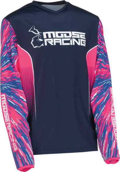  MOOSE RACING Youth Agroid Jersey - Pink/Blue - Large 2912-2259 