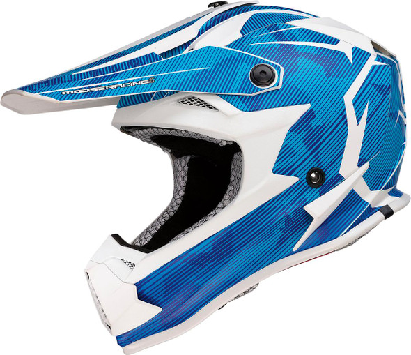 MOOSE RACING Youth F.I. Helmet - Agroid Camo - MIPS - Blue/White - Medium 0111-1533 