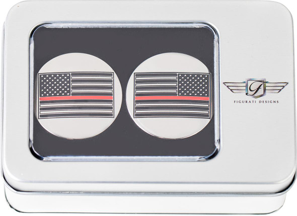  FIGURATI DESIGNS Swing Arm Covers - Red Line American Flag - Custom - Reversed FD73-AFRL-SS 