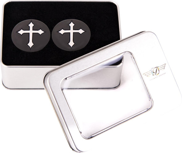  FIGURATI DESIGNS Swing Arm Covers - Cross - Custom - Black FD41-CROSS-BLK 
