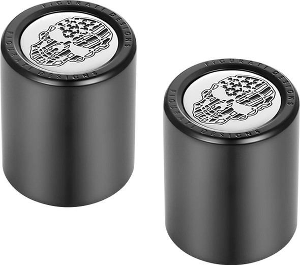  FIGURATI DESIGNS Docking Hardware Covers - American Flag Skull - Short - Contrast Cut - Black FD27-DC-2530-BK 