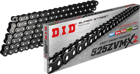  DID 525 ZVM-X2 - Drive Chain - 120 Links - Black 525ZVMX2B120 