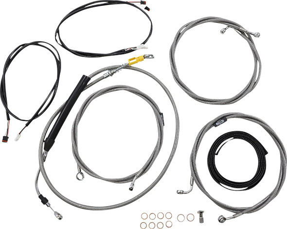  LA CHOPPERS Cable Kit - 15" - 17" Handlebars - ABS - Stainless LA-8058KT3-16 