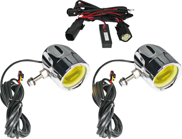  CUSTOM DYNAMICS Fog Light - Chrome - Yellow Lens PB-FOG-BCM-YC 