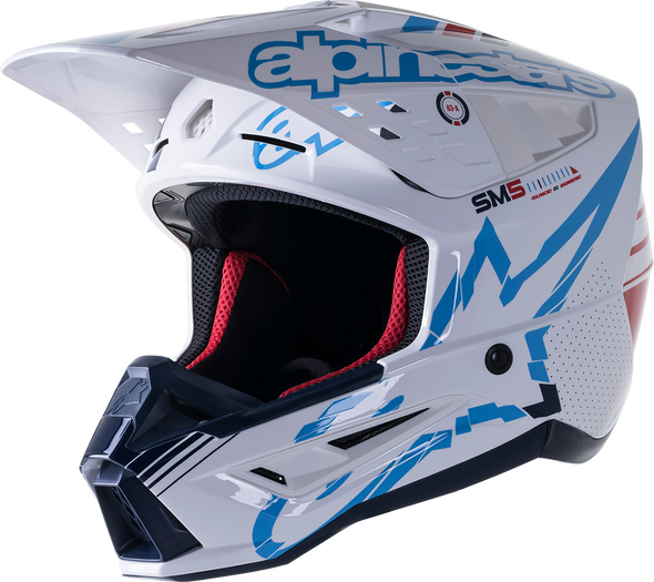 ALPINESTARS SM5 Helmet - Action - Gloss White/Cyan/Black - Medium 8306122-2077-MD