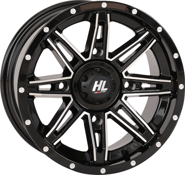 HIGH LIFTER Wheel - HL22 - Front/Rear - Gloss Black w/Machined - 14x7 - 4/156 - 4+3 (+10 mm) 14HL22-1156