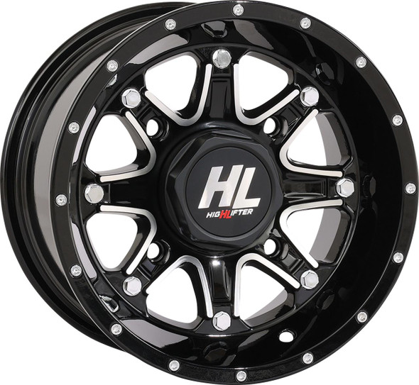  HIGH LIFTER Wheel - HL4 - Front/Rear - Gloss Black w/Machined - 12x7 - 4/110 - 4+3 (+10 mm) 12HL04-1110 