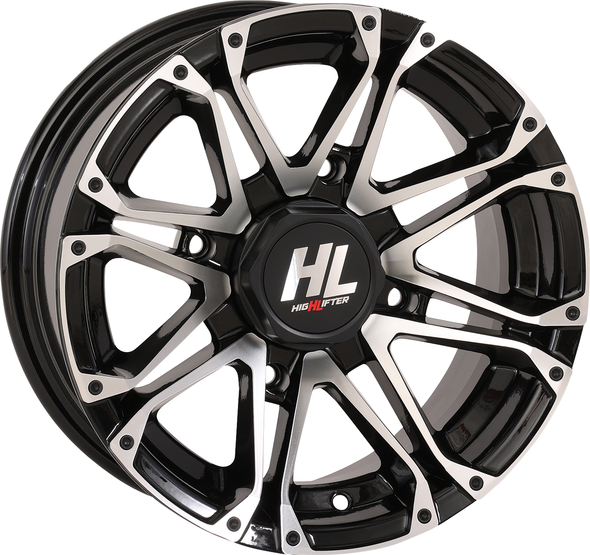 HIGH LIFTER Wheel - HL3 - Front/Rear - Gloss Black w/Machined - 14x7 - 4/156 - 4+3 (+5 mm) 14HL03-1156