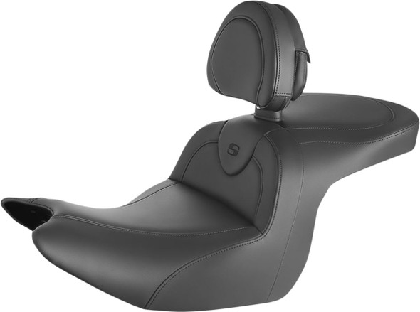  SADDLEMEN RoadSofa* Seat - with Backrest - Black w/ Black Stitching - GL1800 '18-'23 H18-07-187BR 