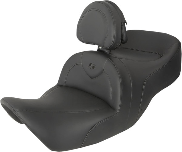  SADDLEMEN RoadSofa* Seat - with Backrest - Black w/ Black Stitching - GL1800 '01-'10 H01-07-187BR 