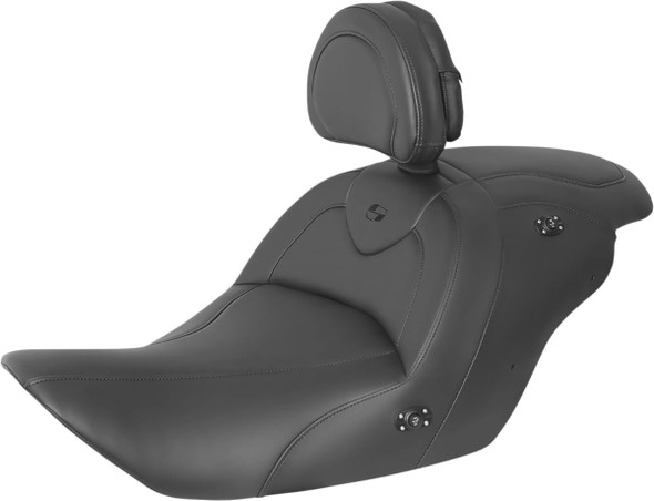  SADDLEMEN RoadSofa* Seat - with Backrest - Black w/ Black Stitching - Heated - GL1800 '14-'17 H23-20-187BRHCT 