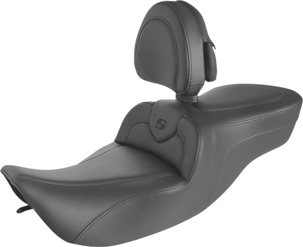  SADDLEMEN RoadSofa* Seat - with Backrest - Black w/ Black Stitching 897-06-187BR 