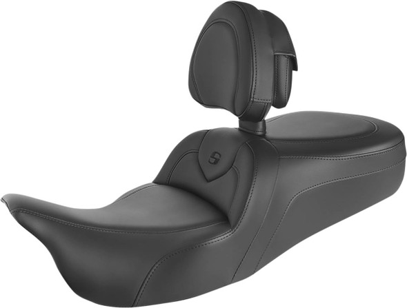  SADDLEMEN RoadSofa* Seat - With Backrest - Black w/Black Stitching - Trikes 808-07B-187TBR 