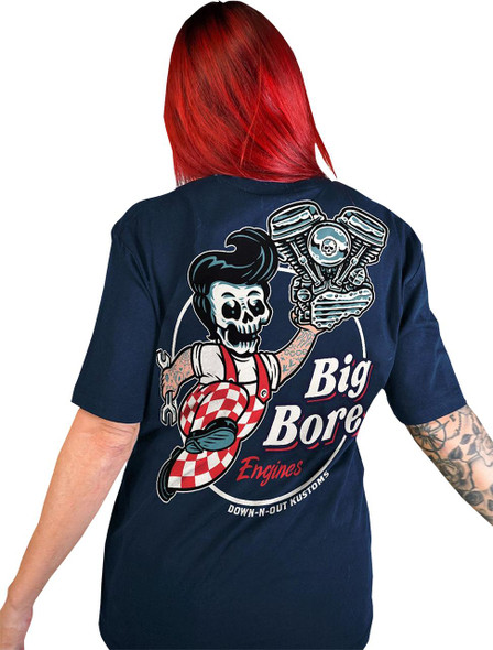  LETHAL THREAT Down-N-Out Big Bore T-Shirt - Navy - Medium DT10048M 