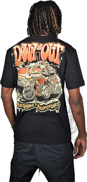  LETHAL THREAT Down-N-Out 4 Life T-Shirt - Black - Large DT10044L 