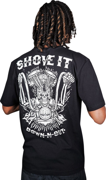 LETHAL THREAT Down-N-Out Shove It T-Shirt - Black - XL DT10046XL