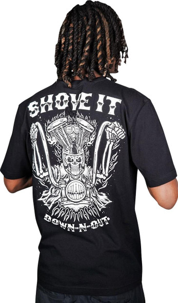  LETHAL THREAT Down-N-Out Shove It T-Shirt - Black - Large DT10046L 