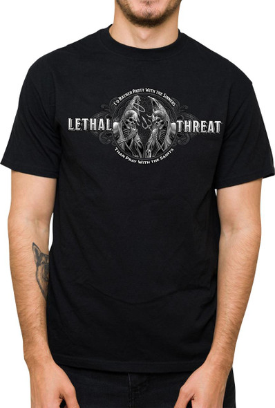  LETHAL THREAT Party with the Sinners T-Shirt - Black - Medium LT20905M 