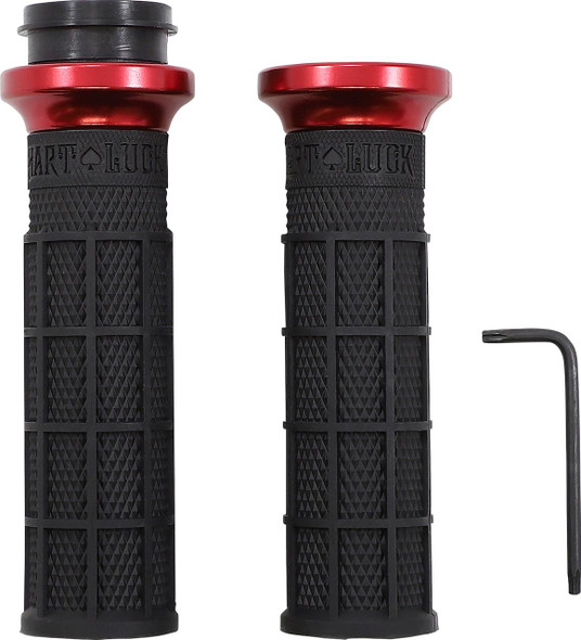  ODI Grips - Hart Luck - TBW - Black/Red V31HTW-BB-R 
