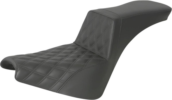  SADDLEMEN Step-Up Seat - Front Lattice Stitch - Black 818-30-192 