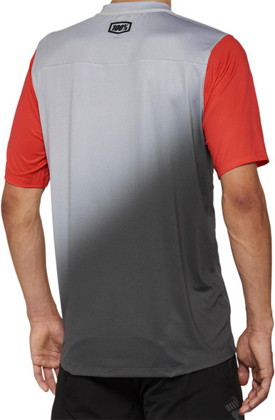  100% Celium Jersey - Short-Sleeve - Gray/Racer Red - Medium 40011-00011 