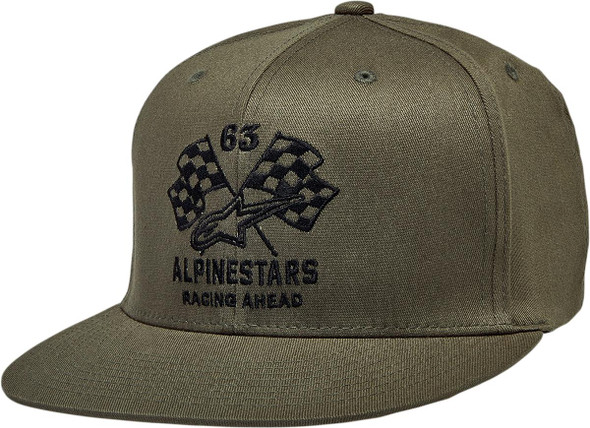  ALPINESTARS Double Check Flat Bill Hat - Military/Black - Small/Medium 1212812306910SM 
