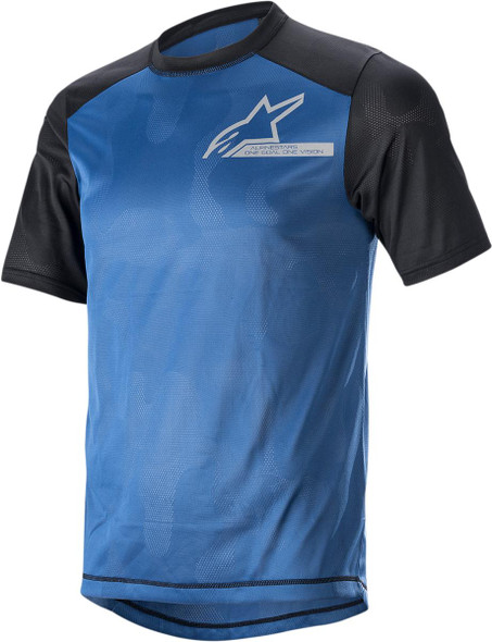 ALPINESTARS Alps 4.0 V2 Short-Sleeve Jersey - Blue/Black/Light Gray - Medium 1765922-7318-MD 