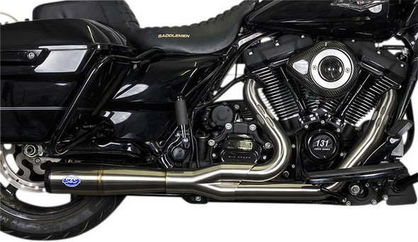  S&S CYCLE 2-into-1 Diamondback Exhaust System - Stainless Steel - 50-State 550-0999A 