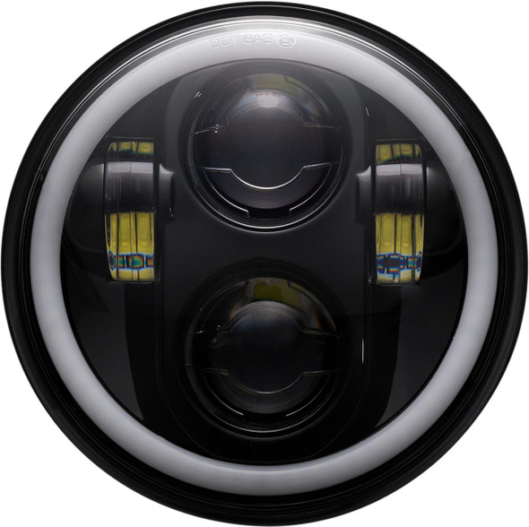  CUSTOM DYNAMICS 5.75" Headlamp - with Mounting Ring - Black PG-575-B 