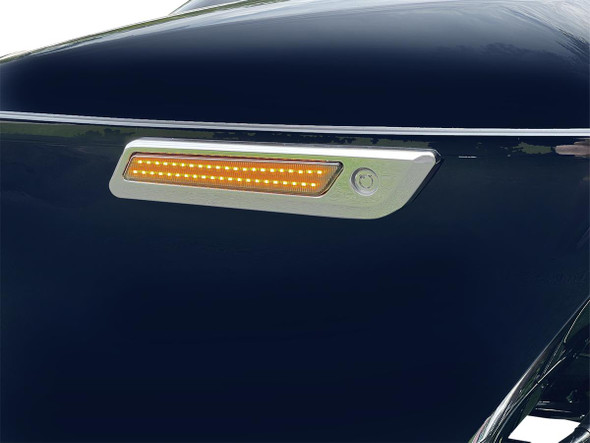  CUSTOM DYNAMICS Latch Light - Saddlebag - Dual Color - Smoke - Chrome CD-SBL-DC-SC 