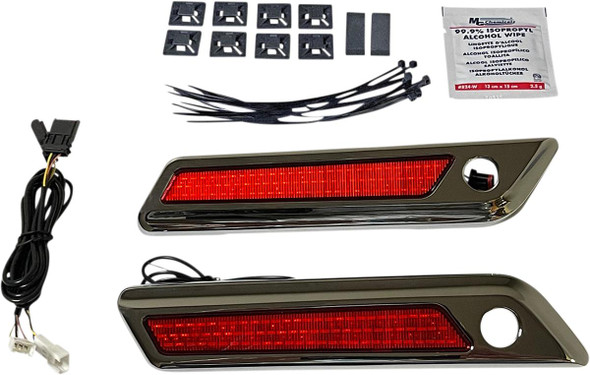  CUSTOM DYNAMICS Latch Light - Saddlebag - Red - Chrome CD-SBL-BCM-RC 