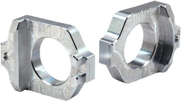  WORKS CONNECTION Elite Axle Block - Silver - Kawasaki/Suzuki 17-310 