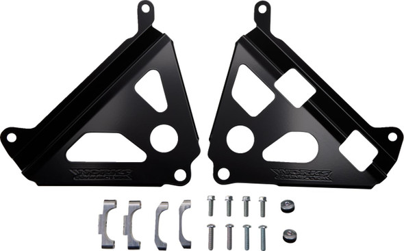  WORKS CONNECTION Radiator Brace Set - Black - Yamaha 18-B181 