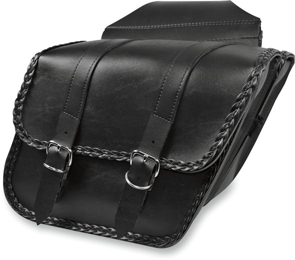  WILLIE & MAX LUGGAGE Braided Slant Saddlebag - Black - Compact 58707-20 
