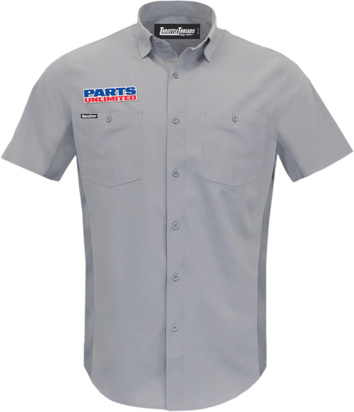  THROTTLE THREADS Parts Unlimited Vented Shop Shirt - Gray - Medium PSU37ST26GYMD 