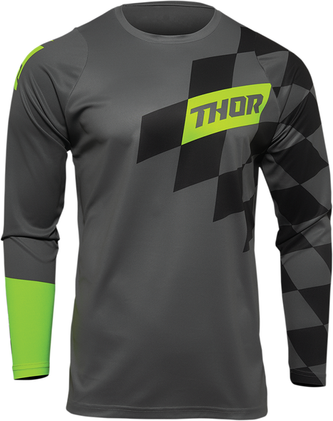 THOR Sector Birdrock Jersey - Gray/Acid - Large 2910-6419