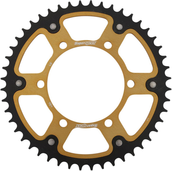  SUPERSPROX Stealth Rear Sprocket - 48 Tooth - Gold - Kawasaki/Yamaha/Suzuki RST-486-48-GLD 