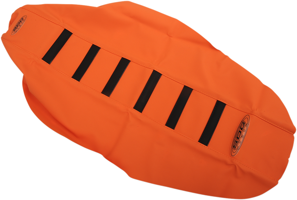 SDG 6-Ribbed Seat Cover - Black Ribs/Orange Top/Orange Sides 95929KOO
