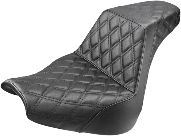SADDLEMEN Step-Up Seat - Full Lattice Stitch - Black - FXBR/S '18-'20 818-31-175