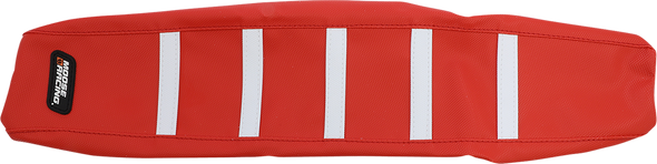MOOSE RACING Ribbed Seat Cover - Red Cover/White Ribs - Gas Gas GAS85-331