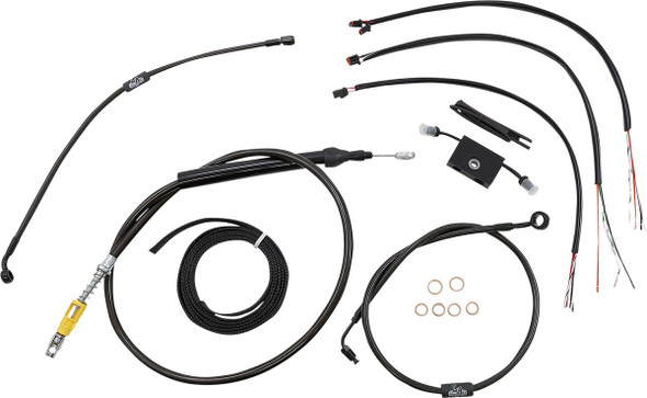 LA CHOPPERS Handlebar Cable/Brake Line Kit - Quick Connect - Complete - 15" - 17" Handlebars - Midnight LA-8157KT2-16M 