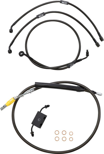  LA CHOPPERS Handlebar Cable/Brake Line Kit - Quick Connect - 18" - 20" Ape Hanger Handlebars - Midnight LA-8157KT-19M 