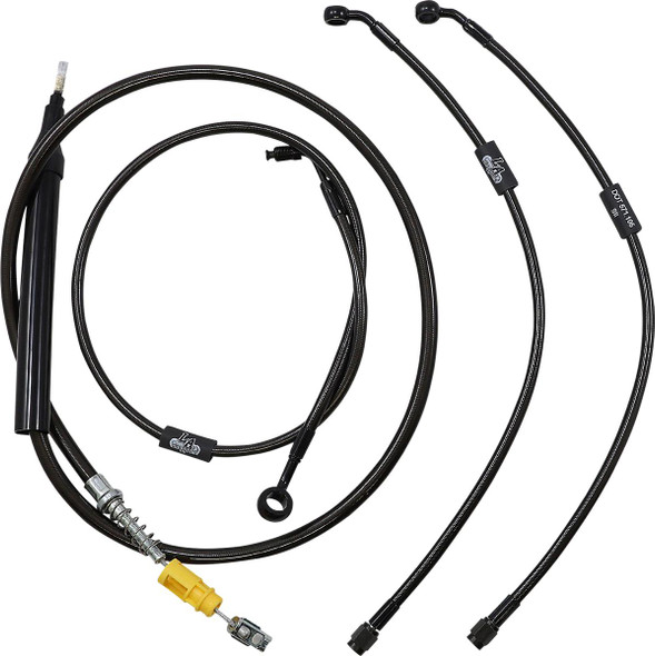  LA CHOPPERS Handlebar Cable/Brake Line Kit - Quick Connect - 15" - 17" Ape Hanger Handlebars - Midnight LA-8157KT-16M 